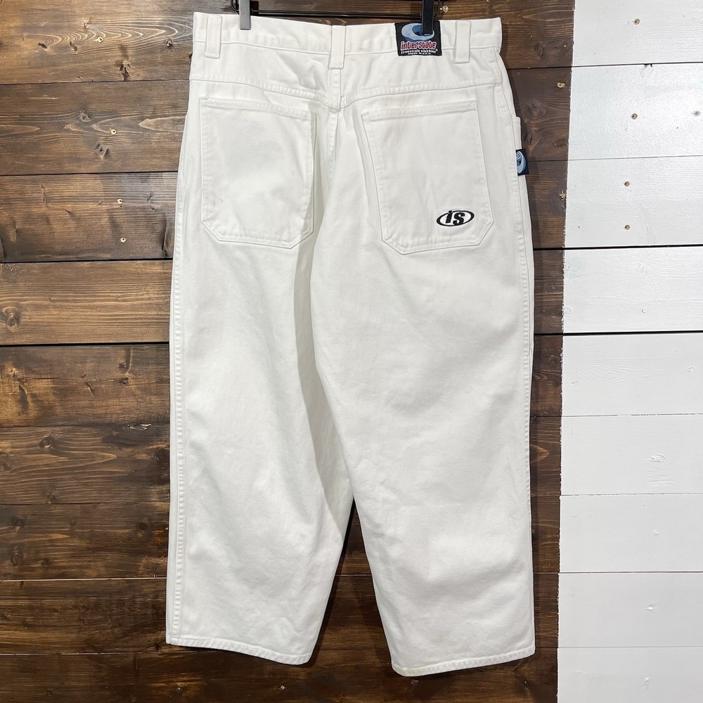 Vintage Interstate Baggy‎ Wide Leg White Pants  Mens Size 38 (34x30) Y2K